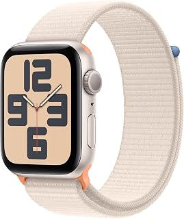 Apple Watch SE (2. nesil, 2023) GPS 44 mm Yıldız Işığı Alüminyum Kasa Akıllı Saat ve Yıldız Işığı Spor Loop. Fitness ve Uyku Takibi, Trafik Kazası Algılama, Kalp Atış Hızı Takibi, Retina Ekran