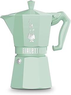 Bialetti - Moka Exclusive: 6 Cups Ocak Üstü Espresso Pişirici - 270ml - Yeşil Renk - Alüminyum Gövde - Patentli Güvenlik Valfi - Tüm Ocak Türleri İçin Uygundur (İndüksiyon Hariç)