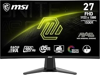 MSI 27″ MAG 27C6F Gaming Monitör, FHD, 16:9 Curve 1500R, Rapid VA 180Hz 1ms, Adaptive-Sync — %21 İndirim | Amazon TR Fırsatı