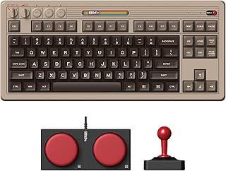 8BitDo Retro Mekanik Klavye, Bluetooth/2.4G/USB-C Hot Swappable Oyun Klavyesi, 87 Tuşlu, Çift Süper Düğmeli ve Süper Çubuklu, Windows ve Android için - C64 Edition - QWERTY İngilizce Klavye