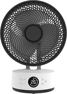 MEACO MeacoFan Sefte® masa vantilatörü – 10 inç hava sirkülasyonu, 12 hız hızı, yatay ve dikey salınım, 3 salınım alanı, ultra sessiz, uzaktan kumandalı soğutma