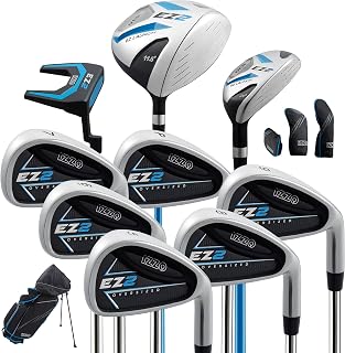 IZZO Golf EZ2 14 Parça Erkek Sağ El Golf Kulübü Seti Golf Çantalı - Sağ Elini Kullanan Golfçüler için 14 Parça Komple Golf Kulübü Seti, Golf Çantası ile Birlikte Gelir