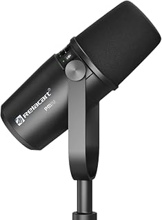 Relacart PM2 Black | Kardioid Dinamik Podcast Mikrofonu | USB-C & XLR (PC | Mac | iOS | Android Uyumlu)