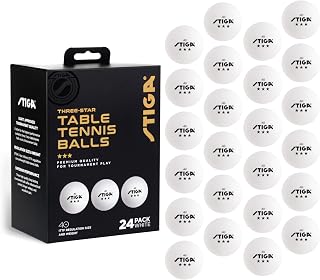 Stiga 3 Yıldızlı Masa Tenisi Topları, Beyaz (24'lü Paket)