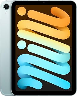 Apple iPad mini, A17 Pro çip ile: 8.3 inç Liquid Retina Ekran,128 GB, Wi-Fi 6E + hücresel bağlantı, 12 MP Ön Kamera/12 MP Arka Kamera, Touch ID, Tüm Gün Süren Pil Ömrü — Mavi