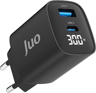 Juo 30W GaN Led Ekranlı Type-C + USB-A Hızlı Şarj Cihazı Android & iPhone Uyumlu Şarj Aleti