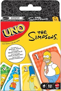Çocuklar, yetişkinler, aileyle bir araya gelinen akşamlar, partiler, seyahatler ve kamplara uygun, diziden ilham alan koleksiyonluk Mattel UNO Simpsons Kartlar, JHB16
