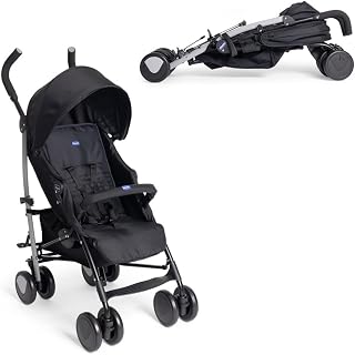 Chicco Echo Light bebek arabası, 0 aydan 22 kg'a kadar, ayarlanabilir sırtlık, geniş koltuk, tampon manşeti, katlanabilir şemsiye, çift frenli ve döner ön tekerlekler