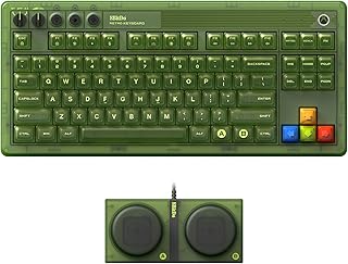 8BitDo Retro 87 mekanik klavye, RGB arka ışıklı, Bluetooth/2.4G/USB-C Hot Swappable kablosuz oyun klavyesi Windows ve Android için - Xbox Edition (resmi lisanslı) - QWERTY US klavye