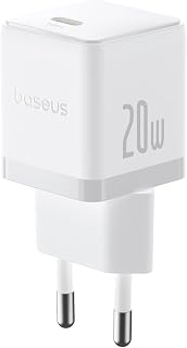 Baseus 20W Hızlı Şarj Cihazı, Palm 1C USB-C Duvar Adaptörü, BCT Soğutma Teknolojisi ve Akıllı Çip Koruması, Kompakt Şarj Başlığı, Beyaz