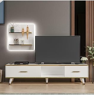 Inarch Dizayn Aren Işıklı Tv Ünitesi Beyaz