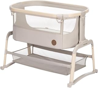 Maxi-Cosi Iora Air Sallanabilen Ahşap Görünümlü Anne Yanı Beşik Beige Eco