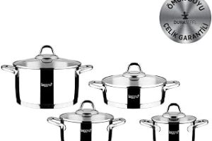 Leggno Unique 8 Parça Süzgeçli Çelik Tencere Seti 24Cm Süzgeçli Derin Tencere 20-16Cm Derin Tencere 24Cm Sığ Tencere — %20 İndirim | Amazon TR Fırsatı