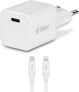 ttec SmartCharger 20W PD Seyahat Hızlı Şarj Aleti + USB-C - Lightning 150cm Kablo Beyaz 2SCP01L