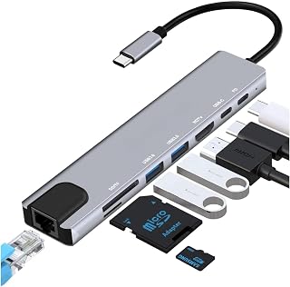 8’i 1 Arada Type-C Hub Adaptörü – 2 Adet USB, 1 Adet HDMI 4K, SD TF Reader Girişli, Ultra Hızlı Veri Aktarımı, Çok Portlu Çoklayıcı ve Çevirici Type-C HDMI Hub Network Adaptör — %22 İndirim | Amazon TR Fırsatı