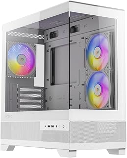 Antec Mini CX500M ARGB Beyaz Micro-ATX Mini-ITX Bilgisayar Kasası, Temperli Cam, ARGB Fanlı