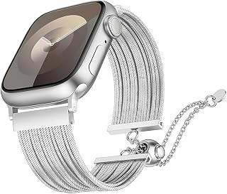 Apple Watch Uyumlu Metal Hasır Kordon | Manyetik Kilitli Paslanmaz Çelik Kordon