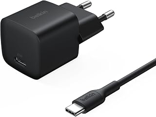 Belkin USB-C Fiş 25 W, 60 W USB-C Kablo ile (1 m), Apple iPhone 16 Serisi, iPad Pro, Samsung Galaxy S25, Nintendo Switch ve Daha Fazlası için PD 3.0 PPS Hızlı Şarj Cihaz, Siyah