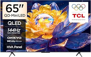 TCL 65 inç Akıllı TV 65Q6C 4K QD-Mini LED Renkli Quantum Crystal HDR10+ Oyun Google TV, 144Hz Doğal Yenileme Hızı, ONKYO 2.1 Hi-Fi Ses Sistemi, Dolby Atmos, Yapay Zekâ Modu, Game Master