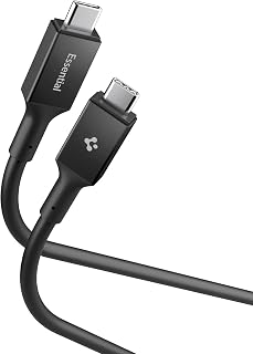 Spigen USB-C to USB-C 1.2 Metre Kablo 240W Güç/PPS 2.0 Super Hızlı Şarj / 40Gbps (E-Marker Çip) Data / 8K Görüntü Aktarım / USB4 Gen3 Type-C Ekstra Dayanıklı Black - ACA09461