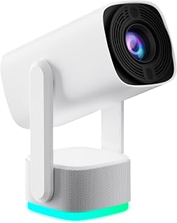 4K Şarjlı Projeksiyon Cihazı, 1080P Full HD Görüntü Kalitesi, WiFi 6 Bluetooth 5 Bağlantı, Uzun Şarj Ömrü,12000 Lümen, Elektrikli Odaklanma, 40