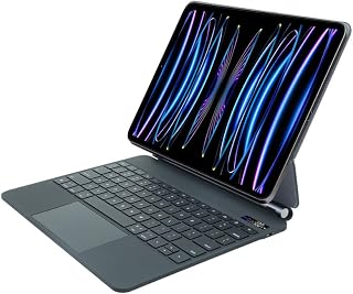 XO iPad Pro 12 ile Uyumlu (3-4-5-6 Nesil) / iPad Air 6 ile Uyumlu 13'' M2 Kablosuz Bluetooth Klavye 12.9, Touchpad’li, Dijital Ekranlı, Şarj Edilebilir, Türkçe Q, 64 Tuşlu, KB10, Siyah