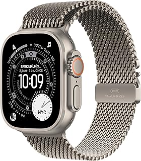 Apple Watch Ultra 3 GPS + Cellular 49 mm Koşu ve Çoklu Spor İçin Sağlam Titanyum Natürel Kasaya Sahip Üst Düzey Akıllı Saat ve Natürel Milano Loop - Küçük Boy