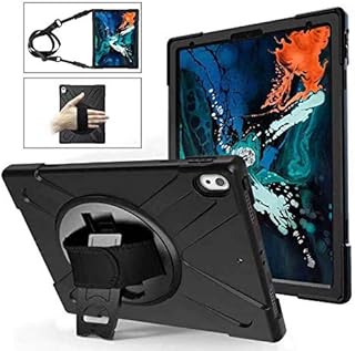 Coverzone iPad 10.9 2022 (10.Nesil) ile Uyumlu Kılıf El Tutamaçlı Standlı Full 360 Koruma Z-Defender Rugged Tablet Kılıf Siyah