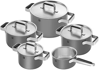 ZWILLING Pure tencere seti, 5 parça, 18/10 paslanmaz çelik, seramik dış kaplama, Stay-Cool kulplar, bulaşık makinesinde yıkanabilir, antrasit gri — %23 İndirim | Amazon TR Fırsatı