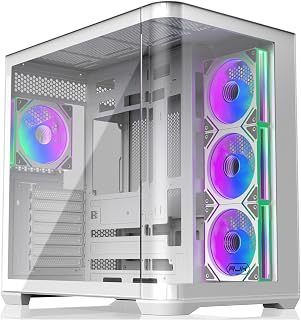 RAIJINTEK ATREUS BT4 Beyaz Mid-Tower E-ATX Oyun Bilgisayarı Kasası, Kavisli Temperli Cam, 4x120 mm Infinity Mirror ARGB PWM Fan, Yüksek Hava Akışı