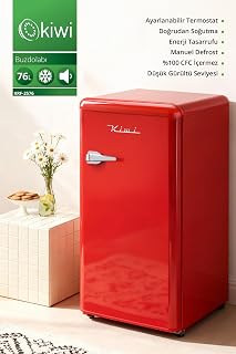 Kıwı Krf-2576 Mini Buzdolabı 76 Lt Kapasite & Enerji Tasarruflu & Dahili Buzluk & Ayarlanabilir Termostat Kırmızı