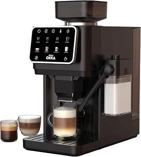 Arzum OKKA Barista Pro tam otomatik kahve makinesi, otomatik espresso makinesi, 2 x 15 bar çift kazan sistemi, Retina ekran, 7 kademeli değirmen ve kendi kendine test teknolojisi