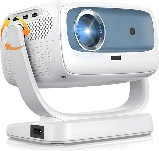 4K Projeksiyon Cihazı, 1080P Full HD Görüntü Kalitesi, WiFi 6 Bluetooth 5 Bağlantı, Dahili Hoparlör ve Android, 200 ANSI Lümen, 40