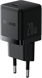 Baseus 20W Hızlı Şarj Cihazı, Palm 1C USB-C Duvar Adaptörü, BCT Soğutma Teknolojisi ve Akıllı Çip Koruması, Kompakt Şarj Başlığı, Samsung ve iPhone Uyumlu, Siyah