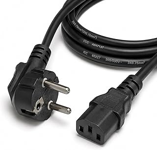 PrimeX PX-PWR15 1.5 Metre PC Power Supply Güç Kablosu, 3x0.75mm Full Bakır PSU Power Kablo, Bilgisayar Kasa Monitör Yazıcı UPS ve Uyumlu Elektronik Cihazlar İçin Standart Güç Kablosu