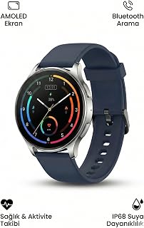 AMOLED Akıllı Saat, Bluetooth Arama, IP68 Suya Dayanıklı, Kalp Ritmi, SpO2, Uyku ve Aktivite Takibi, iOS Android Uyumlu