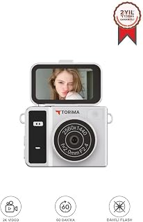 Torima CMR-46 Siyah Mini Dijital Kamera 2K Flip Ekranlı Video Kamera