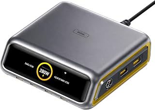 Aohi Magcube Masaüstü USB Şarj İstasyonu, GaN+ 280W Hızlı Şarj Cihazı, Siyah
