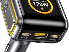 Aohi Superauto Araç İçi Şarjı,170W Hızlı Şarj Çakmaklık Adaptörü — %35 İndirim | Amazon TR Fırsatı