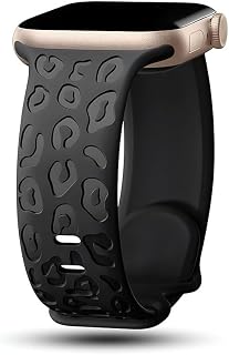 Apple ile Uyumlu Watch 11 10 42mm – 6 7 8 9 10 Se Uyumlu 38-40-41mm Leopar Desenli Silikon Kordon