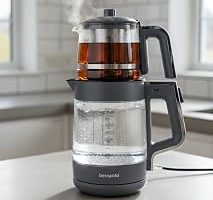 Bernardo Napoli Cam Demlikli Çay Makinesi Antrasit — %25 İndirim | Amazon TR Fırsatı