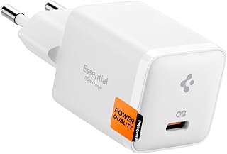 Spigen 30W USB-C Ultra Mini Hızlı Şarj Aleti PPS Super Hızlı Şarj GaN Pro Isı Düşürücü Güç Adaptörü Akım Koruma iPhone & Android & iPad & MacBook Type-C Clean White - ACH09492
