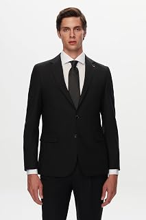 Ds Damat Slim Fit Siyah Yünlü Travel Takim Elbise
