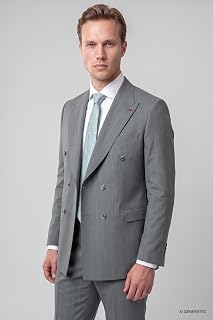 Ds Damat Regular Fit Yeşil Çizgili Takim Elbise