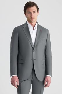 Ds Damat Comfort Fit Füme Düz Takim Elbise