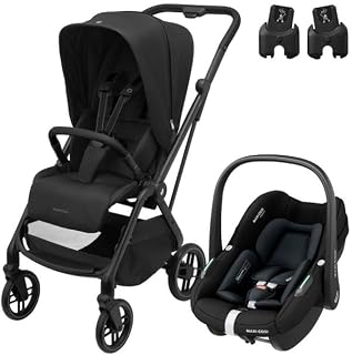 Maxi-Cosi Leona2-Pebble S Tek Elle Katlanabilen Ultra Kompakt Çift Yönlü Seyahat Sistem Bebek Arabası Black