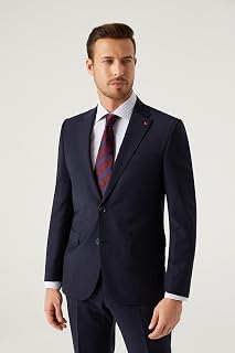 Ds Damat Slim Fit Siyah Düz Likralı Esnek Mono Yaka Çift Yırtmaçlı Astarlı Takim Elbise