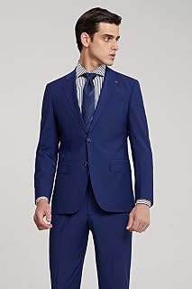 Ds Damat Slim Fit Lacivert Mono Yaka Tek Yırtmaçlı Astarlı Takim Elbise Yelekli