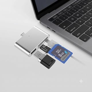 5 in 1 Type-C Hub USB 3.0 Çoklayıcı, SD ve Micro SD Kart Okuyucu, Micro USB Güç Girişli Adaptör Dönüştürücü, MacBook Pro/Air, iPad, Huawei Uyumlu - Gümüş