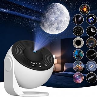 Planetaryum Galaksi Projektör Gece Lambası, 12 Adet HD Uzay Projeksiyon Diski, Ayarlanabilir Odak Uzunluğu, Zamanlayıcılı Kullanım, Çocuklar ve Yetişkinler İçin İçin Planetaryum Gökyüzü Projektörü